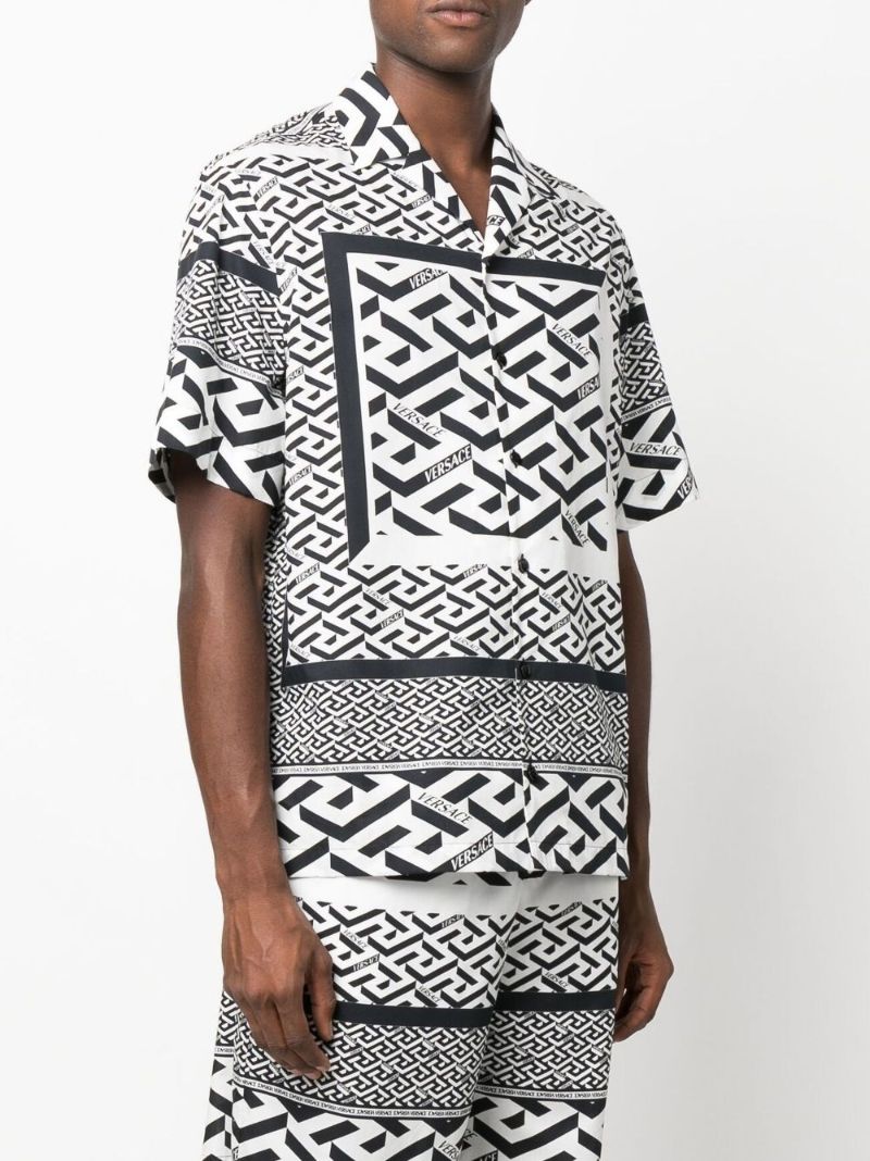 Black and White La Greca Short Sleeve Shirt