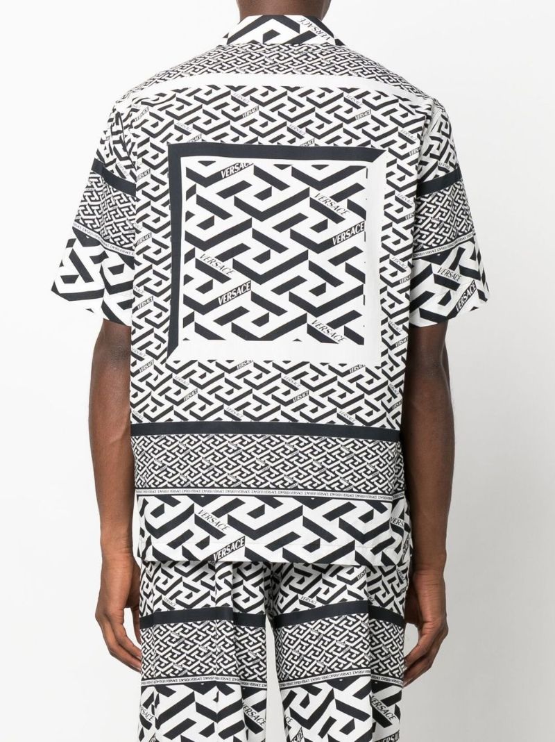 Black and White La Greca Short Sleeve Shirt