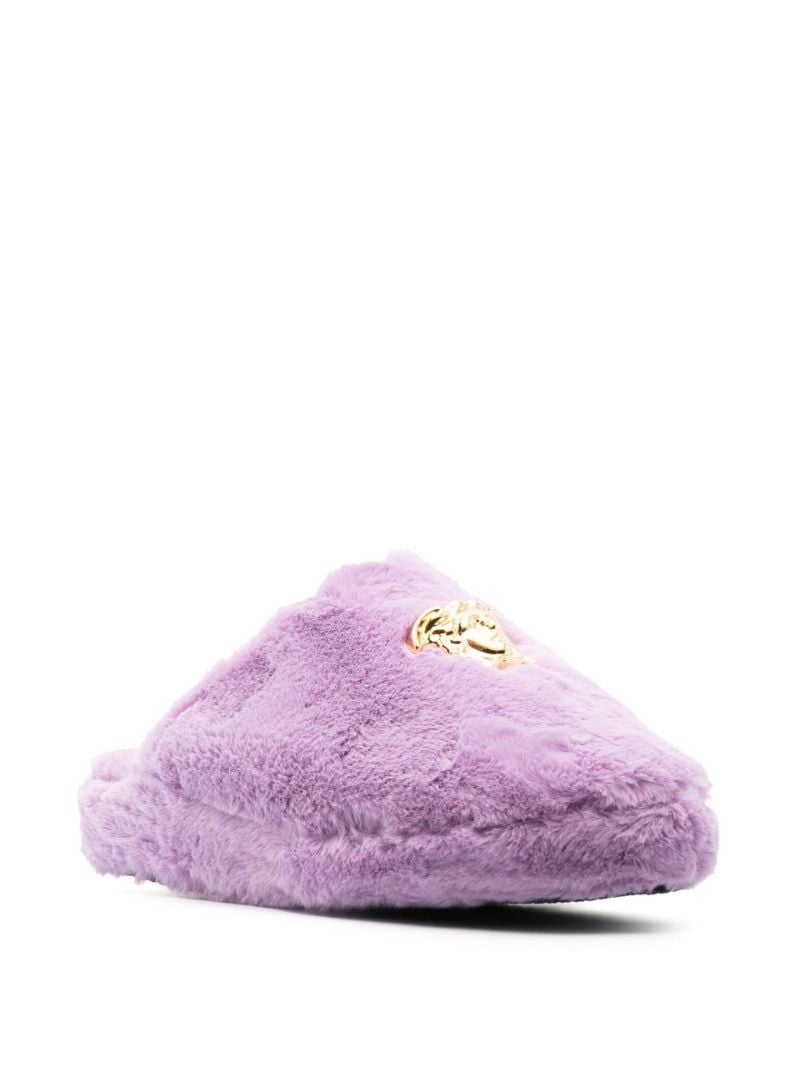 Purple La Medusa Faux Fur Slippers