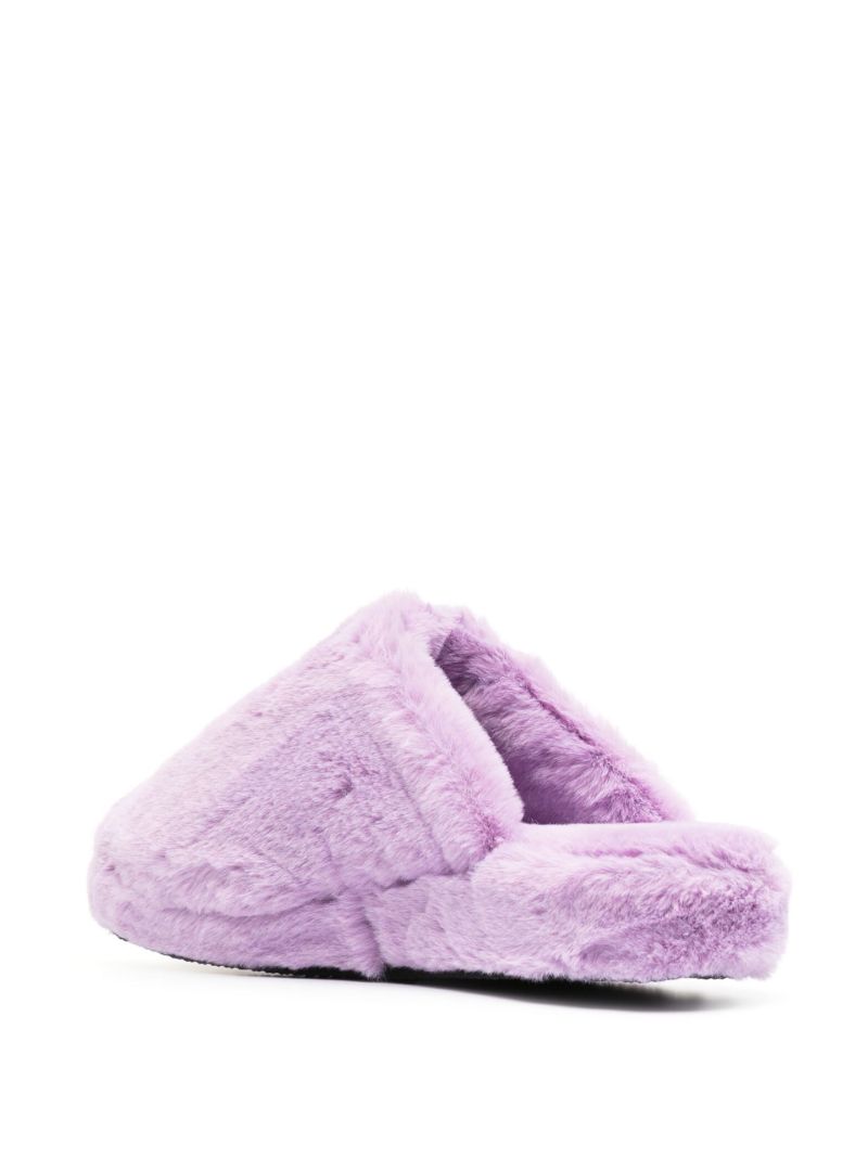 Purple La Medusa Faux Fur Slippers
