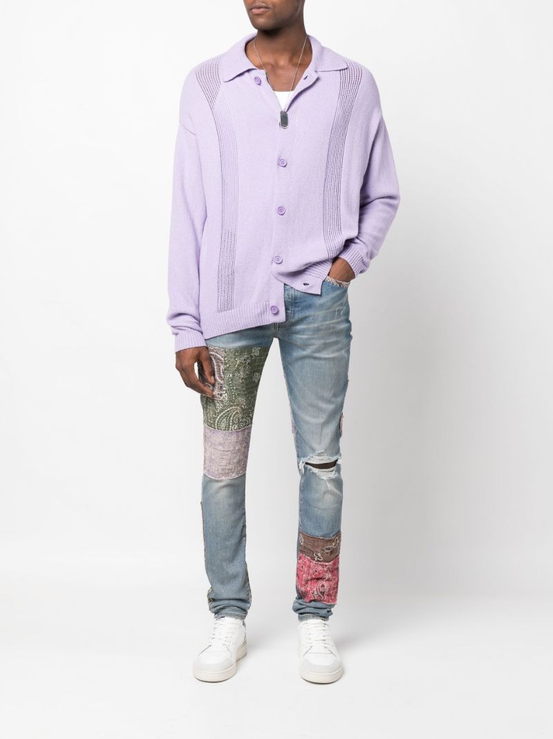 Blue Bandana Art Distressed Skinny Jeans