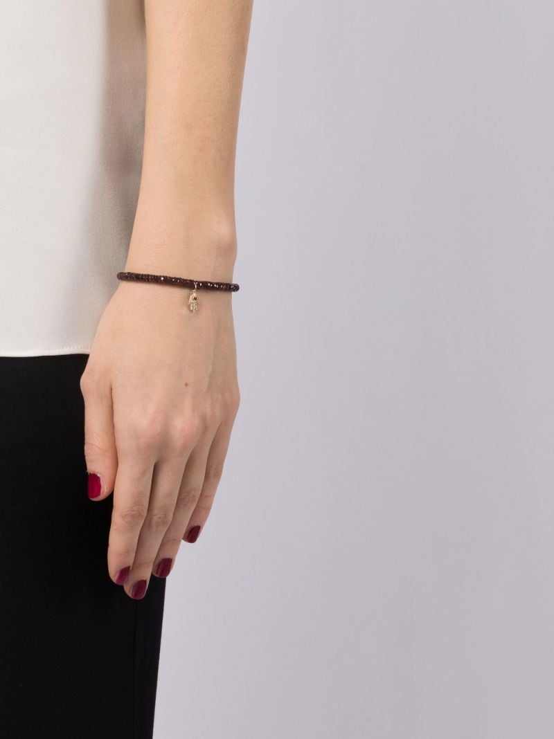 14k Yellow Gold Garnet Beaded Bracelet