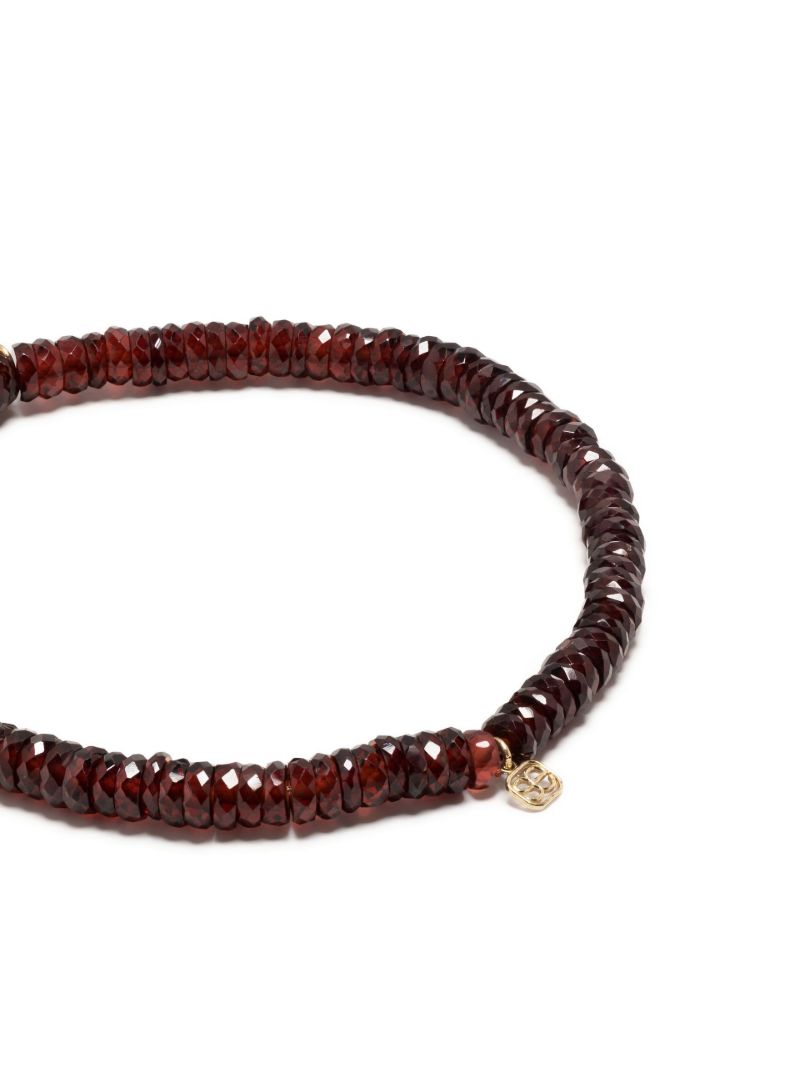 14k Yellow Gold Garnet Beaded Bracelet