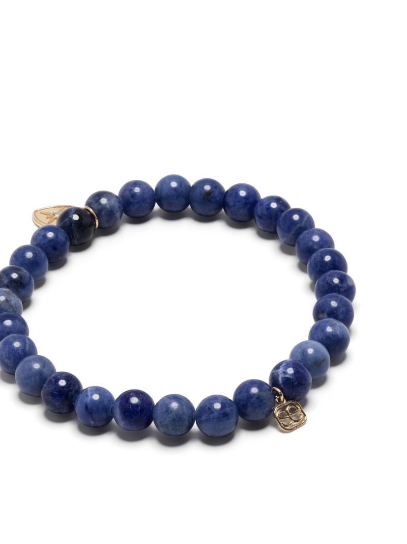 14k Yellow Gold Sodalite Beaded Bracelet