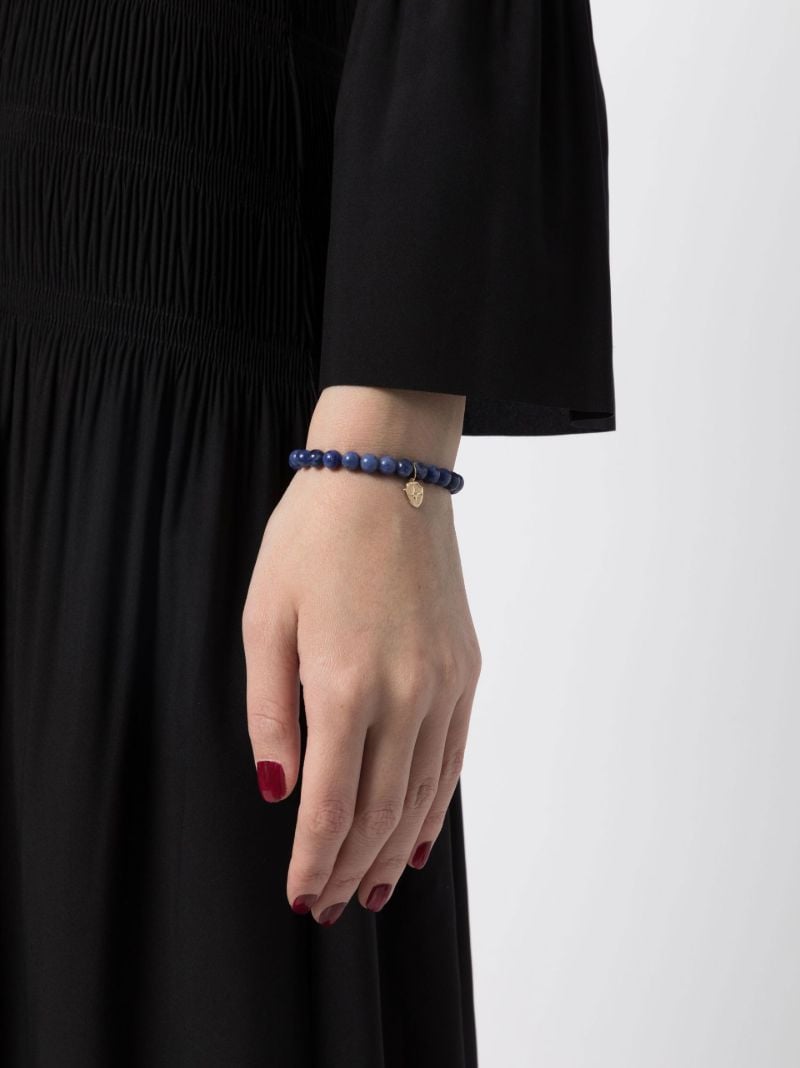 14k Yellow Gold Sodalite Beaded Bracelet