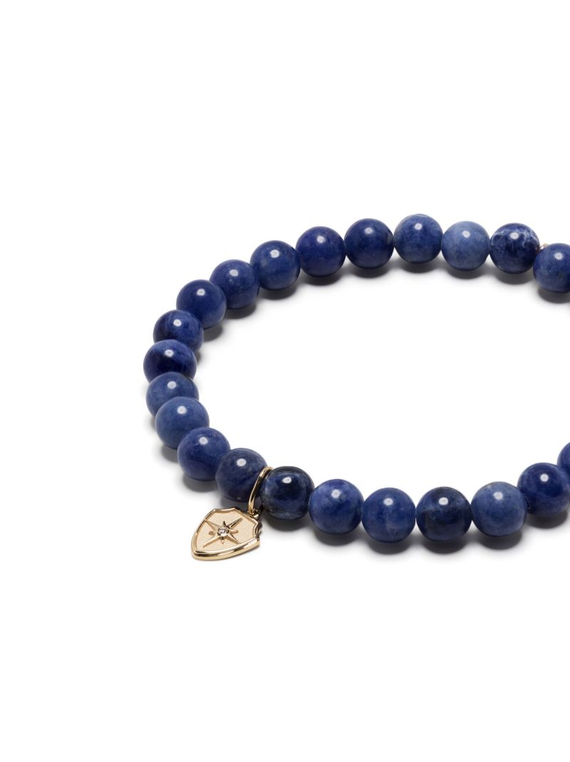 14k Yellow Gold Sodalite Beaded Bracelet