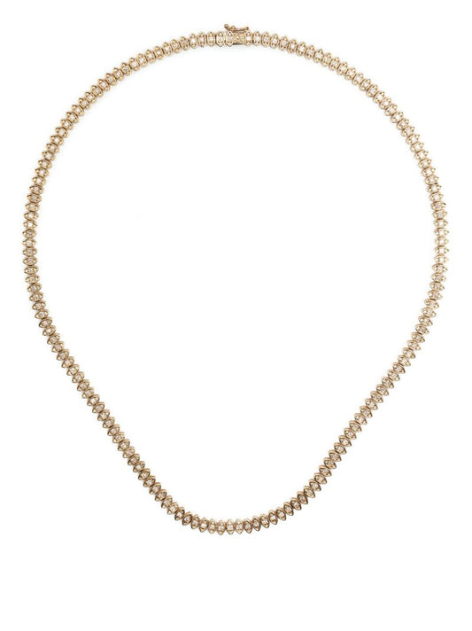 14k Yellow Gold Evil Eye Marquis Diamond Necklace