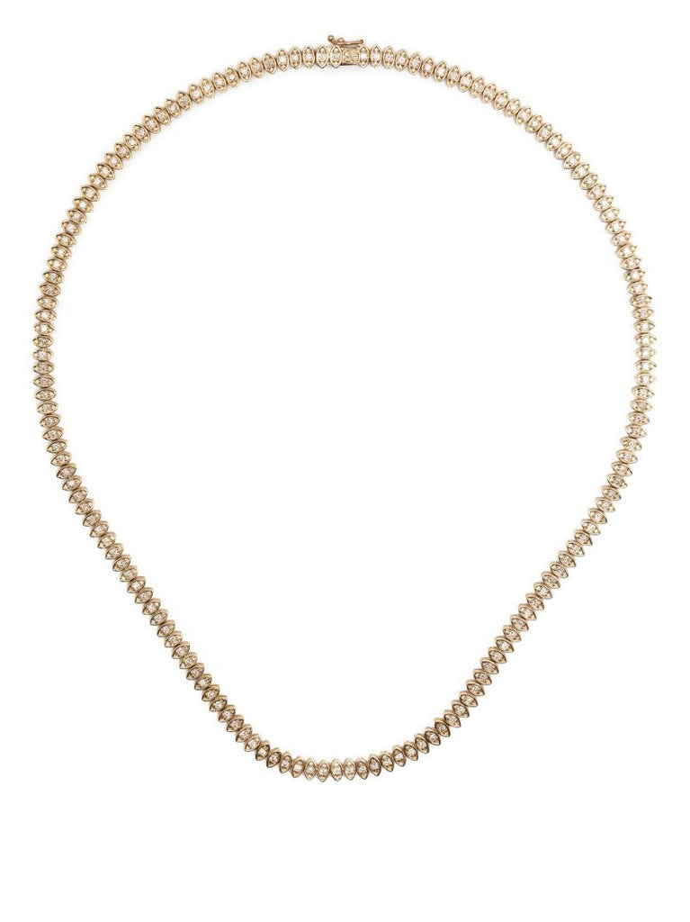 14k Yellow Gold Evil Eye Marquis Diamond Necklace