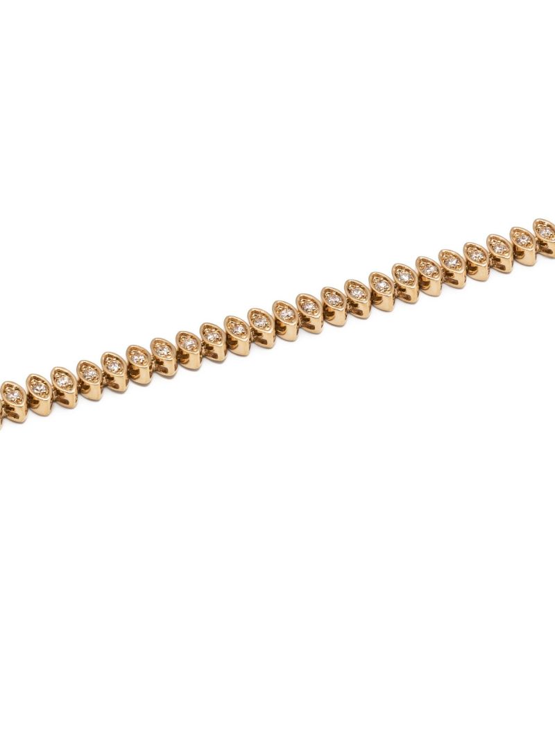 14k Yellow Gold Evil Eye Marquis Diamond Necklace