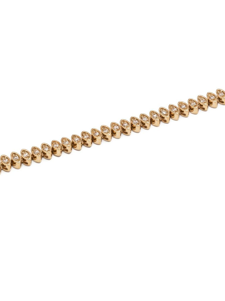 14k Yellow Gold Evil Eye Marquis Diamond Necklace