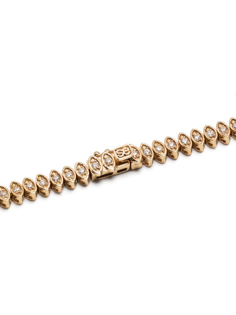 14k Yellow Gold Evil Eye Marquis Diamond Necklace