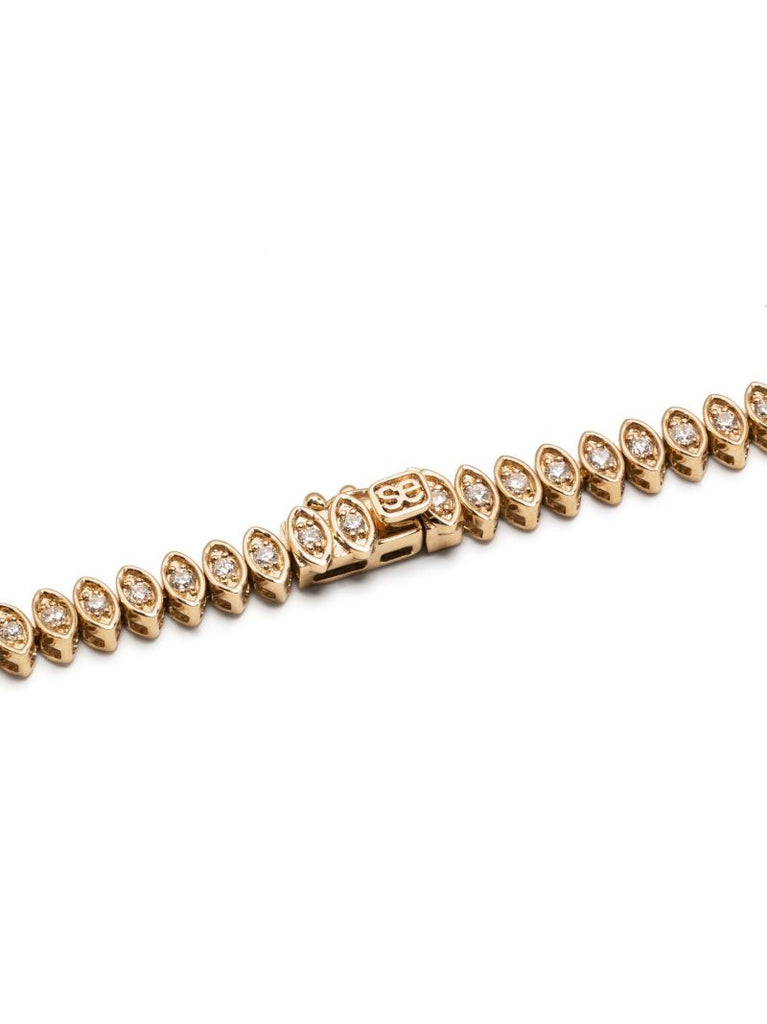 14k Yellow Gold Evil Eye Marquis Diamond Necklace