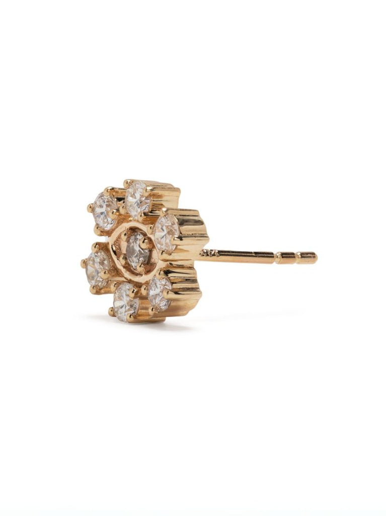 14k Yellow Gold Marquise Eye Diamond Stud Earrings