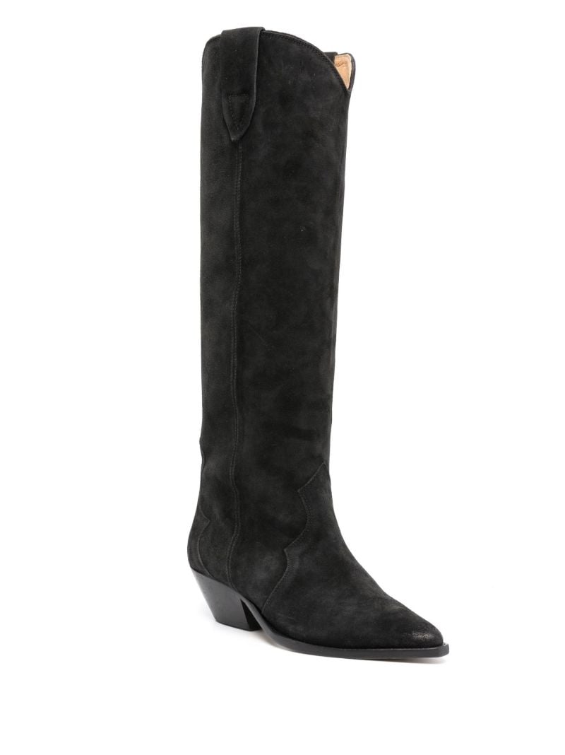 Black Denvee Suede Knee Boots