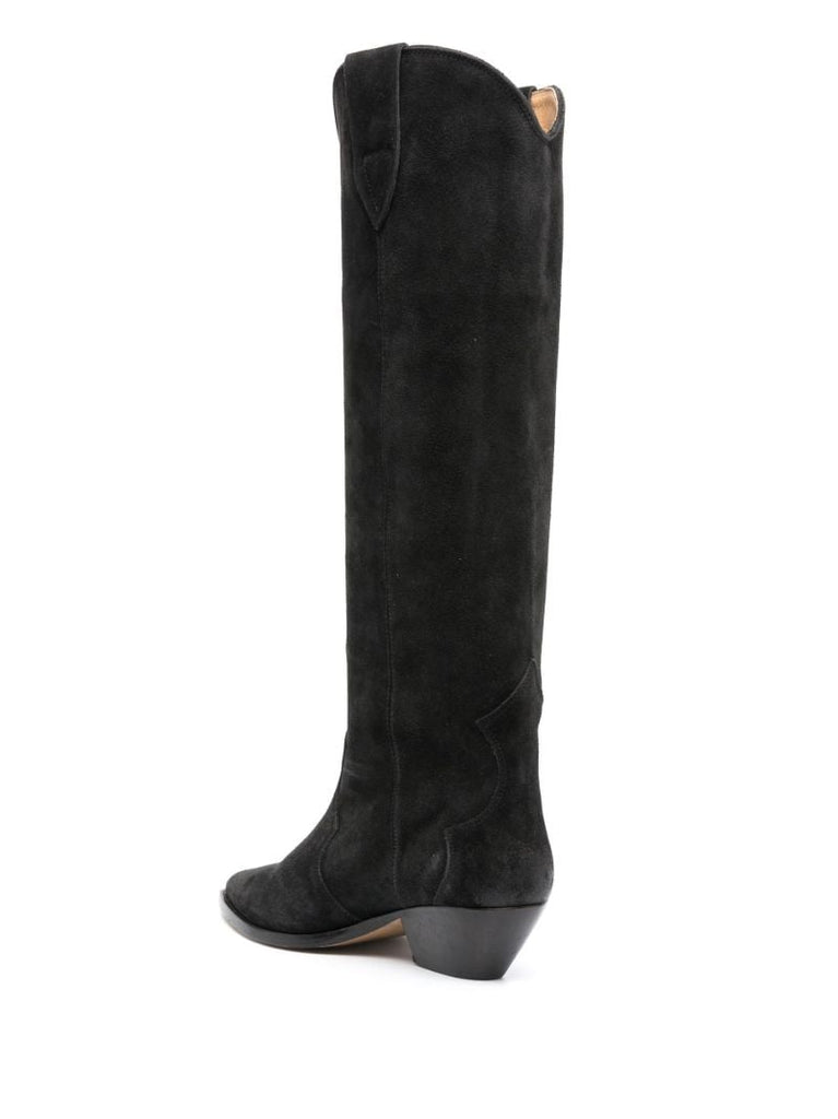 Black Denvee Suede Knee Boots