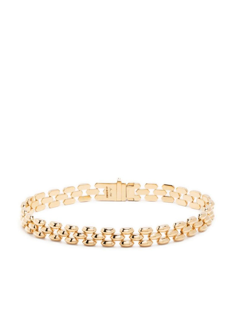 Gold Cleo 3 Row Knife Edge Link Bracelet
