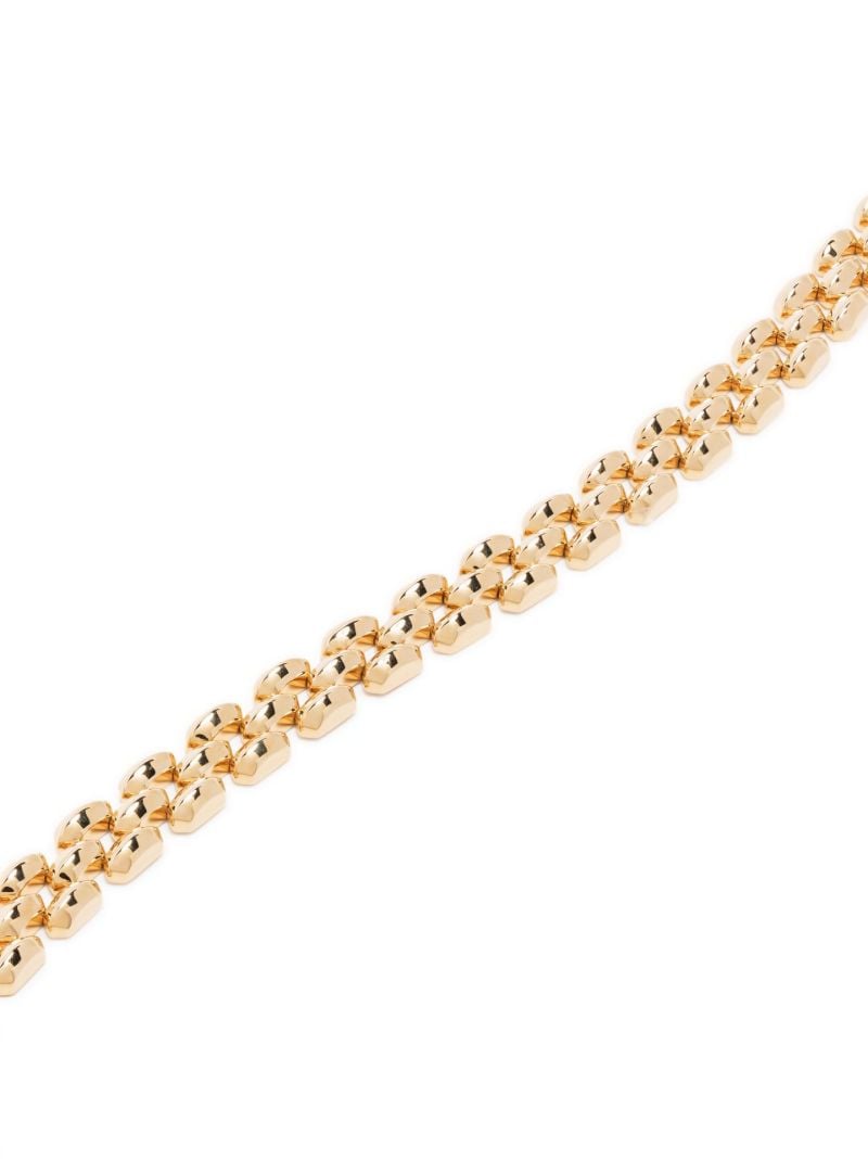 Gold Cleo 3 Row Knife Edge Link Bracelet