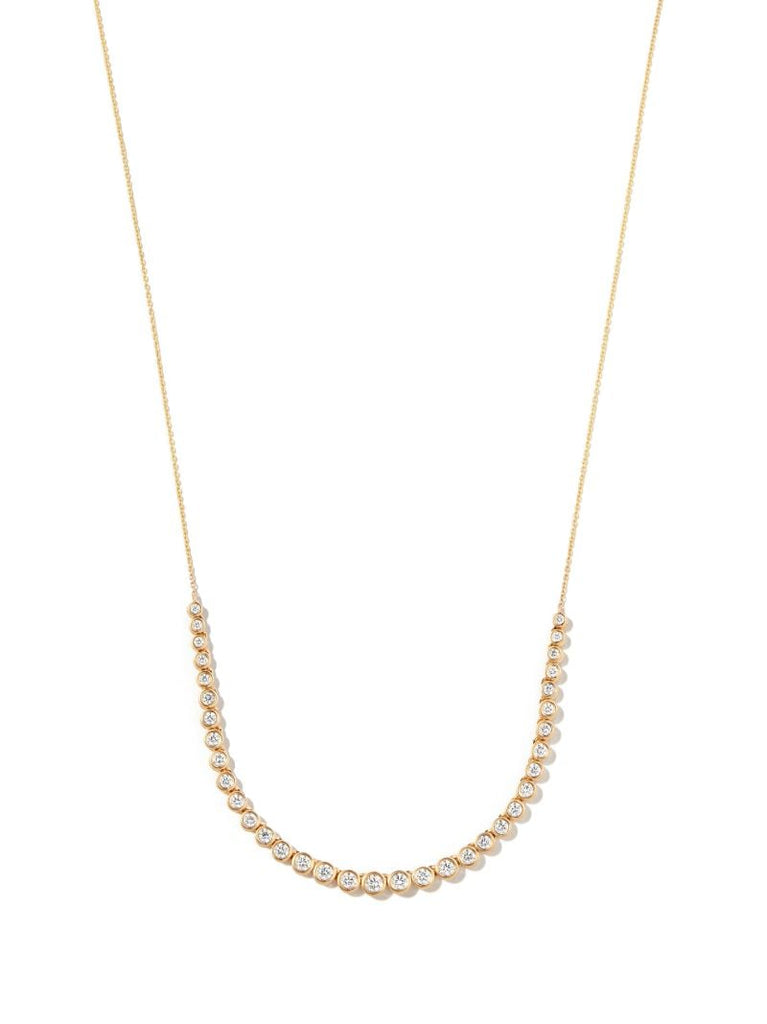 14k Yellow Gold Lulu Jack Bazel Diamon Necklace