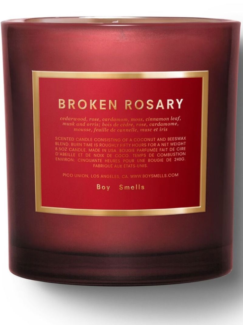 Red Broken Rosary Candle