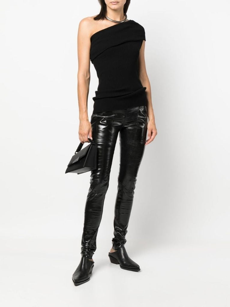 Black Faux Leather Skinny Trousers