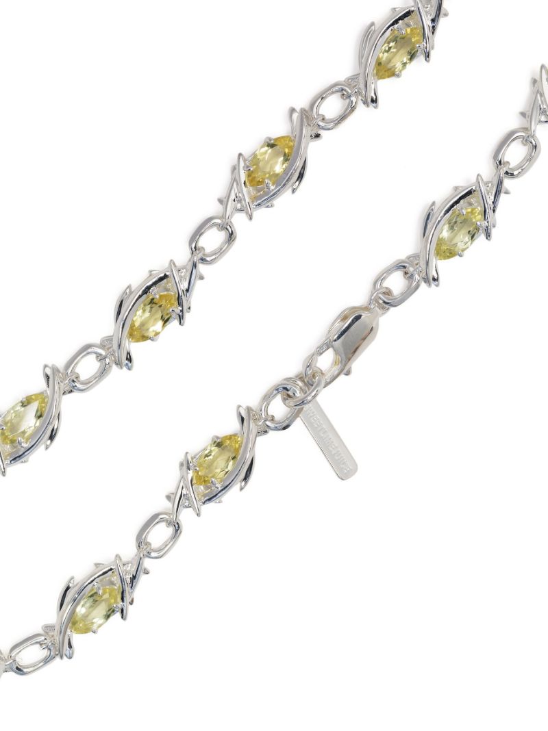 Sterling Silver Navette Eryn Topaz Necklace