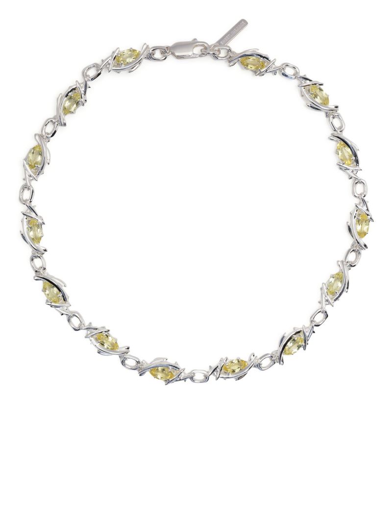 Sterling Silver Navette Eryn Topaz Necklace