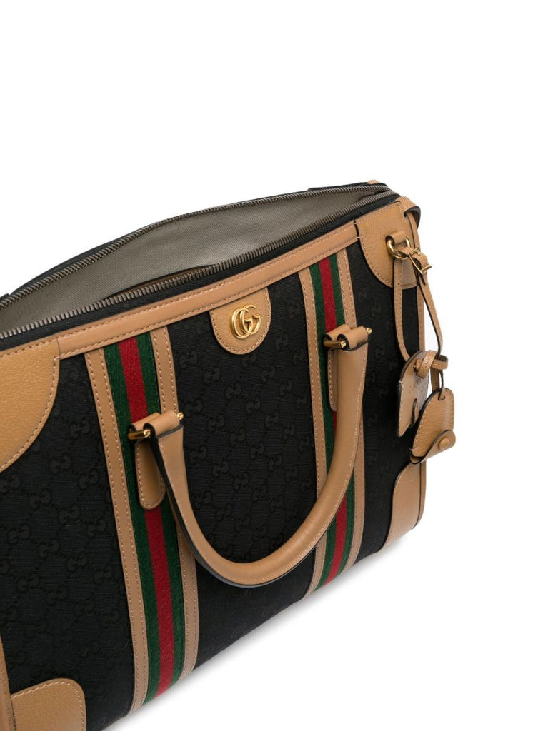 Black Bauletto Gg Canvas Duffle Bag