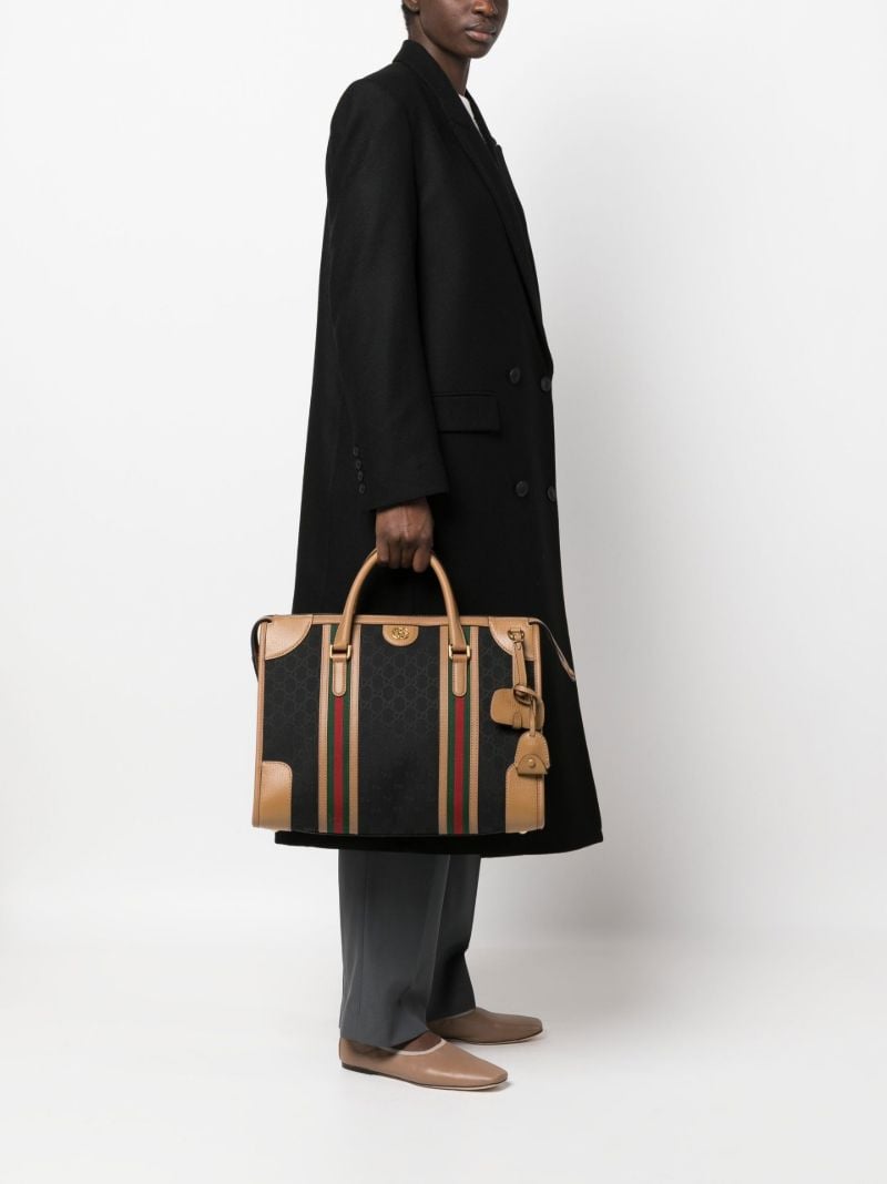 Black Bauletto Gg Canvas Duffle Bag