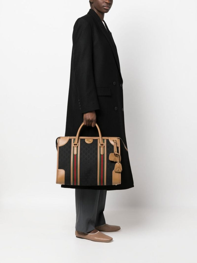 Black Bauletto Gg Canvas Duffle Bag