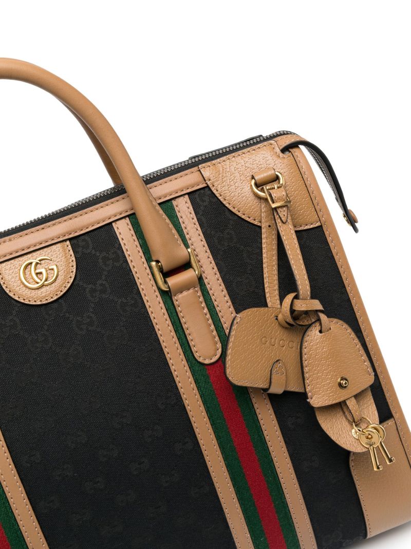 Black Bauletto Gg Canvas Duffle Bag