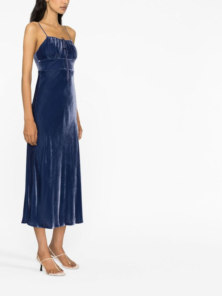 Blue Maeve Velvet Midi Dress