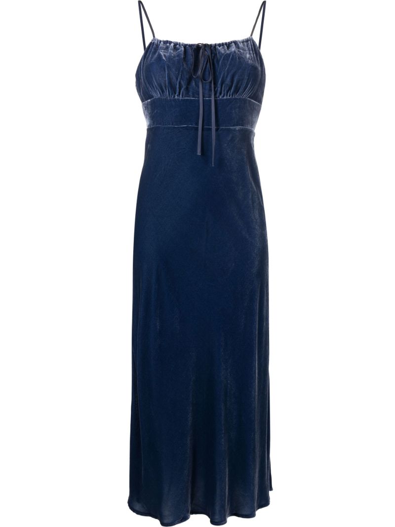 Blue Maeve Velvet Midi Dress