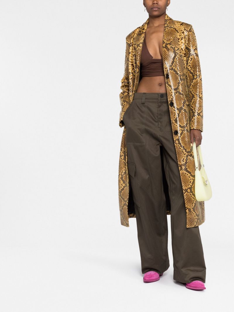 Yellow Zoie Faux Snakeskin Coat