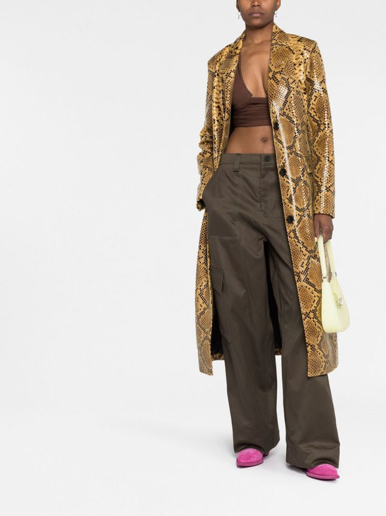Yellow Zoie Faux Snakeskin Coat