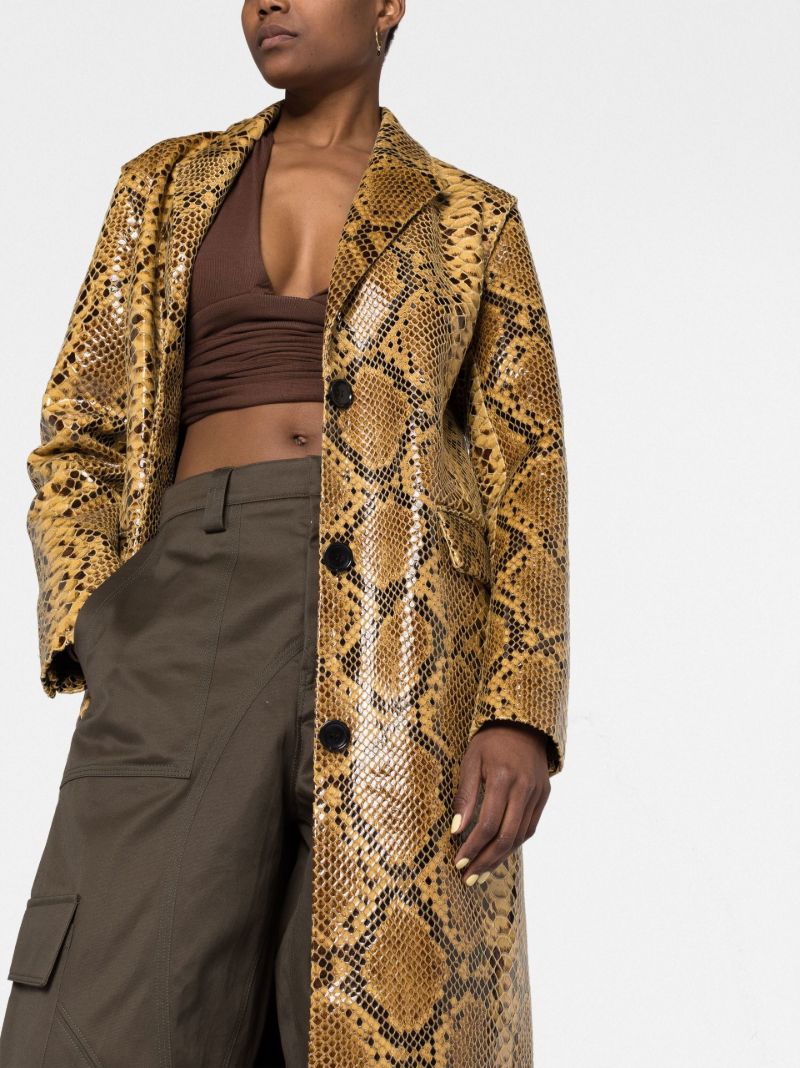 Yellow Zoie Faux Snakeskin Coat