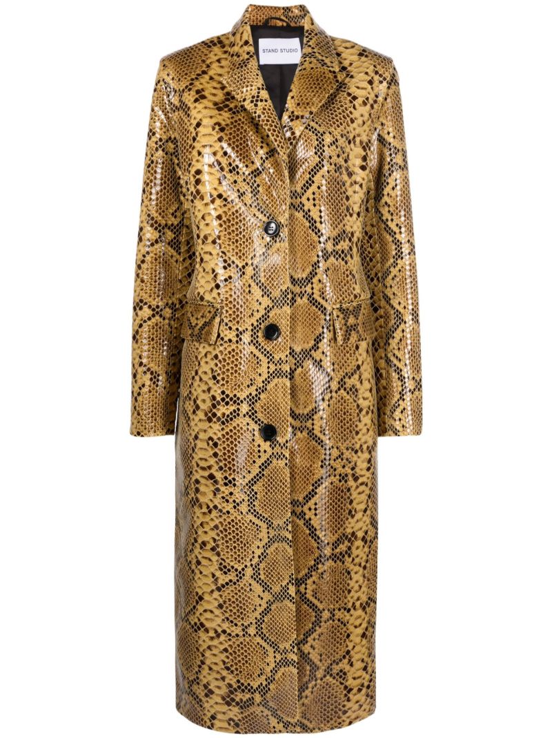Yellow Zoie Faux Snakeskin Coat