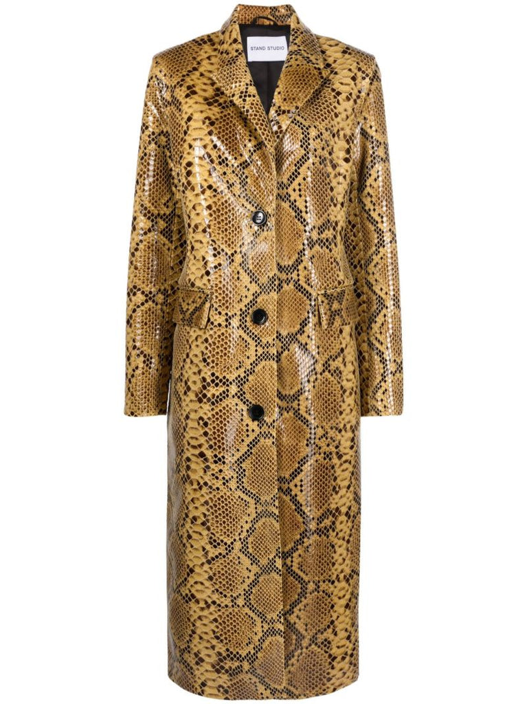 Yellow Zoie Faux Snakeskin Coat