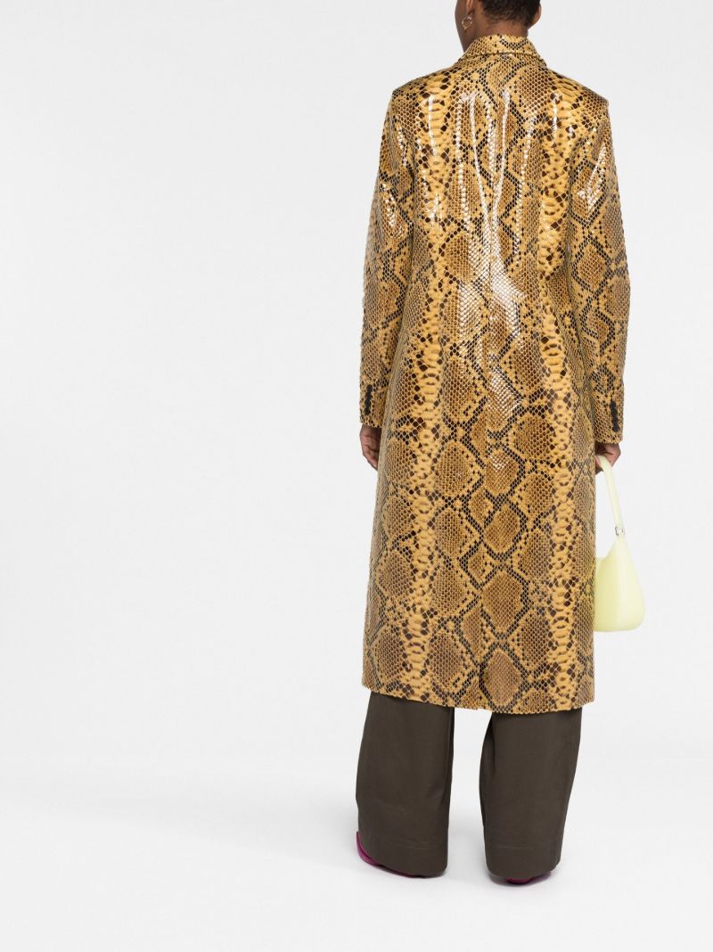Yellow Zoie Faux Snakeskin Coat