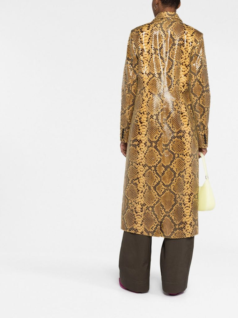 Yellow Zoie Faux Snakeskin Coat