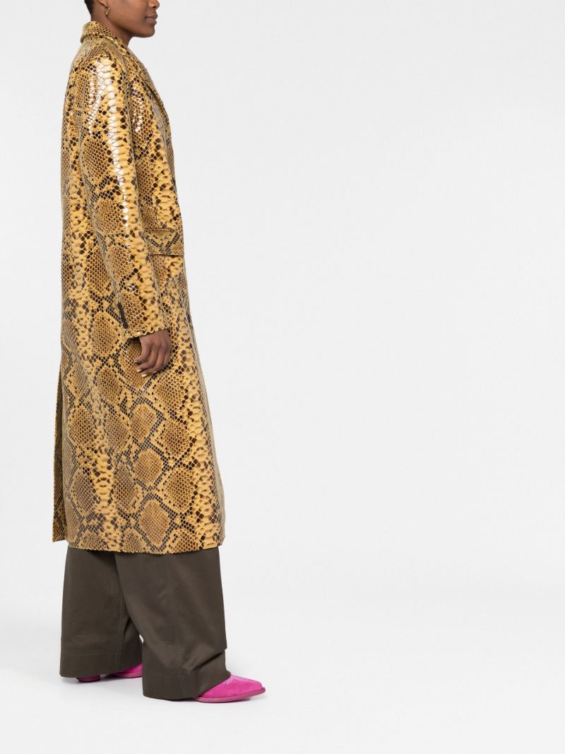 Yellow Zoie Faux Snakeskin Coat