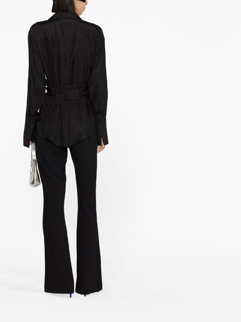 Black Sabinas Silk Wrap Shirt