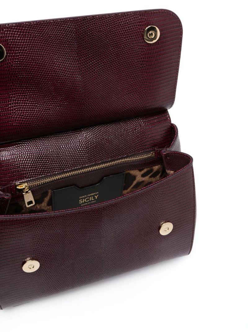 Purple Sicily Leather Shoulder Bag