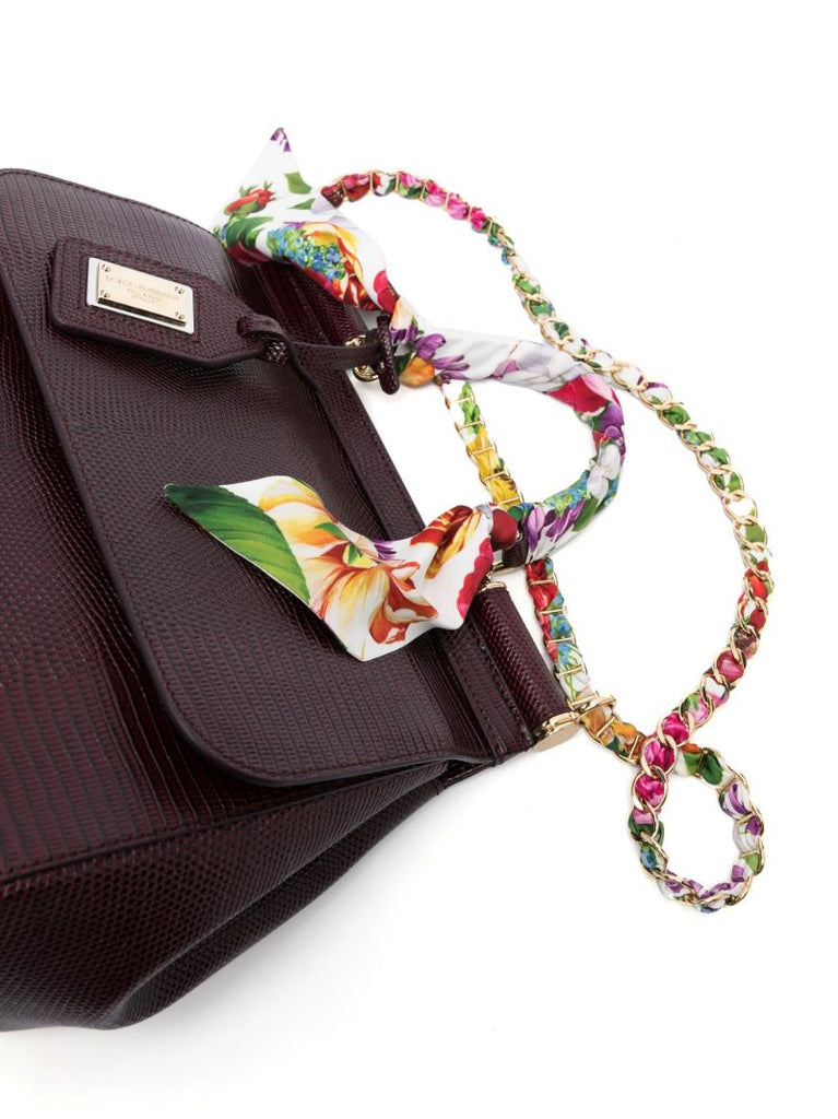 Purple Sicily Leather Shoulder Bag