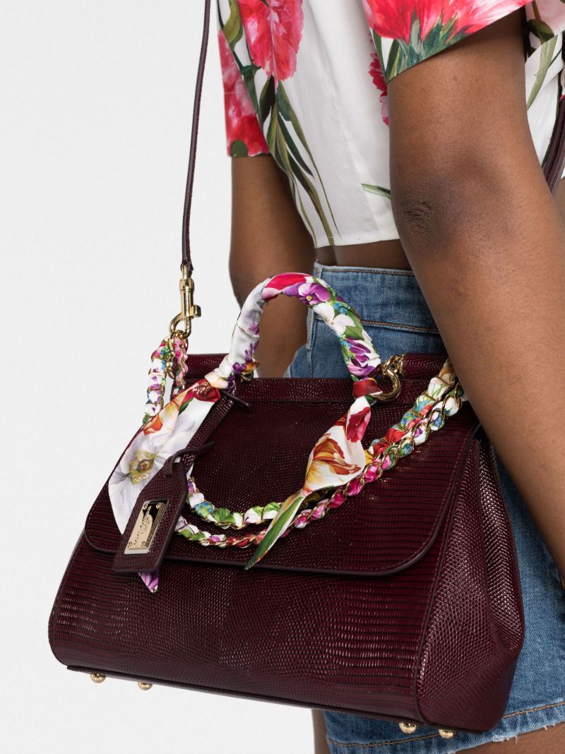 Purple Sicily Leather Shoulder Bag