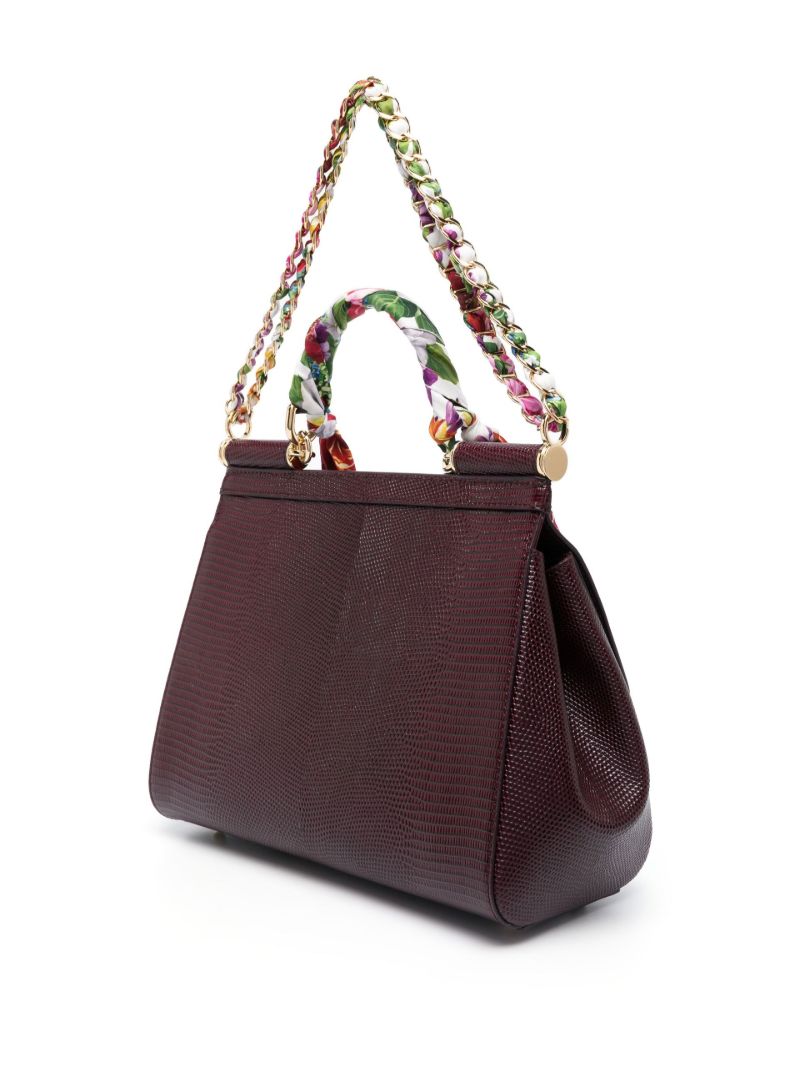 Purple Sicily Leather Shoulder Bag