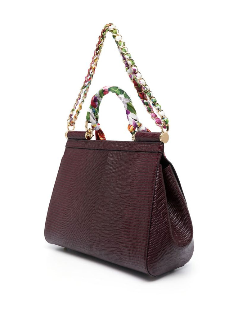 Purple Sicily Leather Shoulder Bag