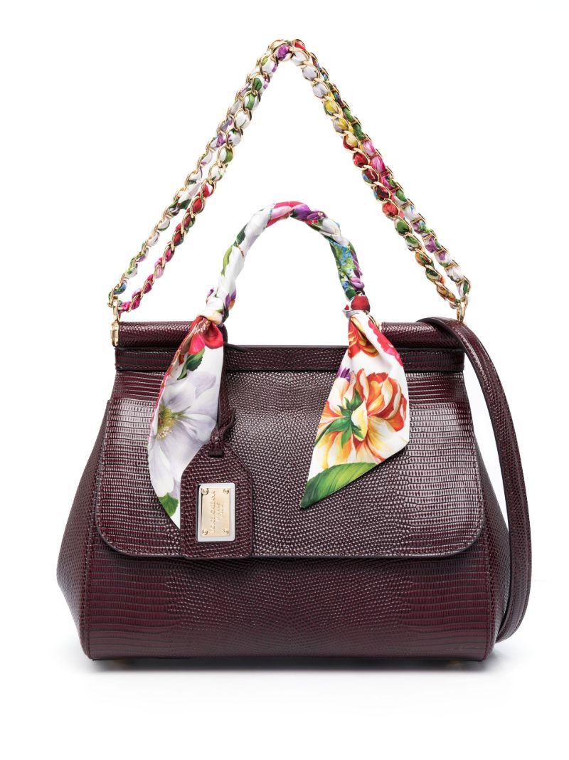 Purple Sicily Leather Shoulder Bag