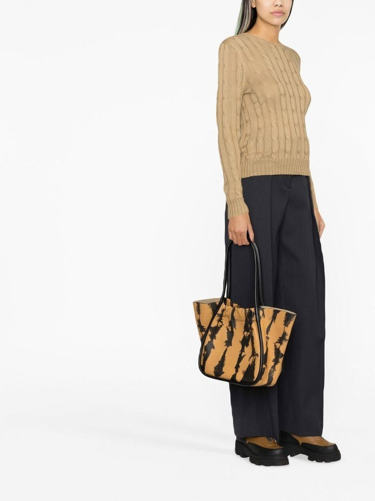 Neutral Cable-knit Cotton Sweater