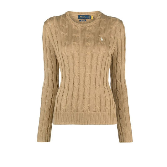Neutral Cable-knit Cotton Sweater