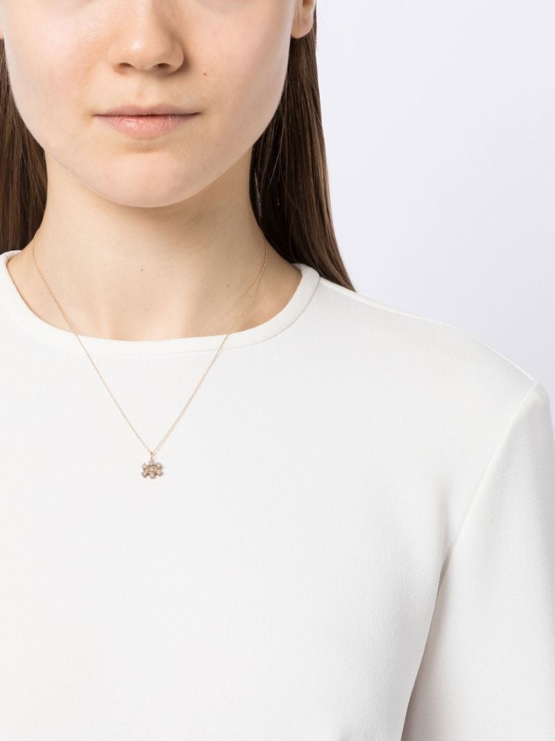 14k Yellow Gold Evil Eye Diamond Necklace